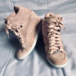 Coach Pink Alexis High-top Suede Shoes Sz 8